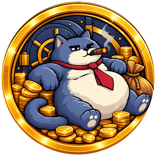 FATCAT guarding a mountain of gold inside his vault